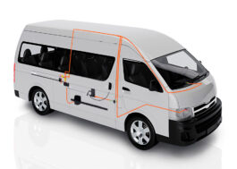 Toyota Hiace 2008-2026 SESAME automatic sliding door system, underside mounting configuration